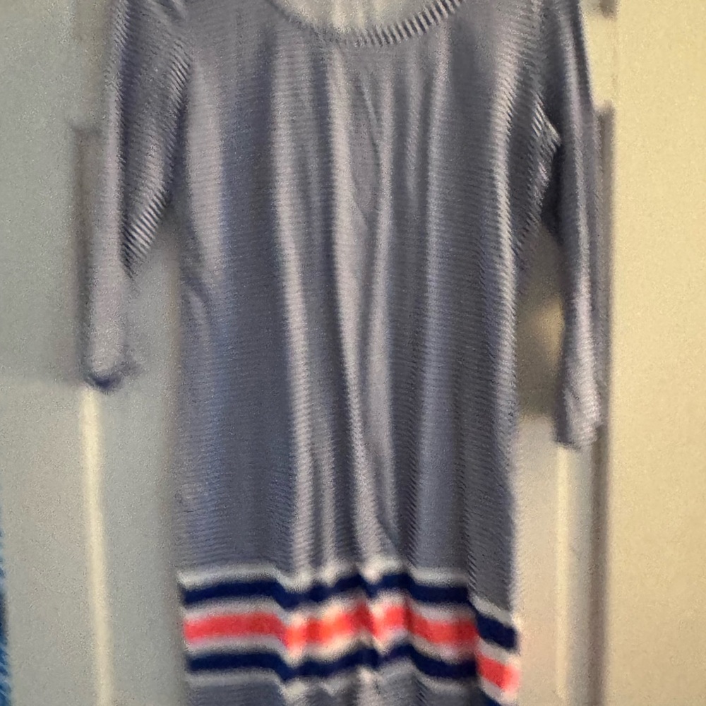 Striped Dress with Colorful Hem